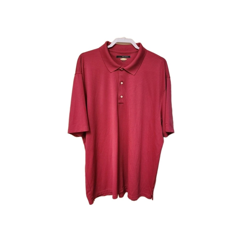 Men Gregg Norman Red Play Dry‎ Golf Shirt XXXL